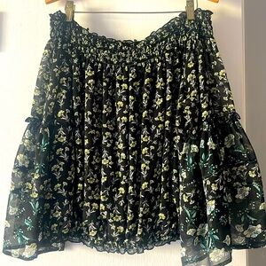 Free People floral bell sleeve off the shoulder top